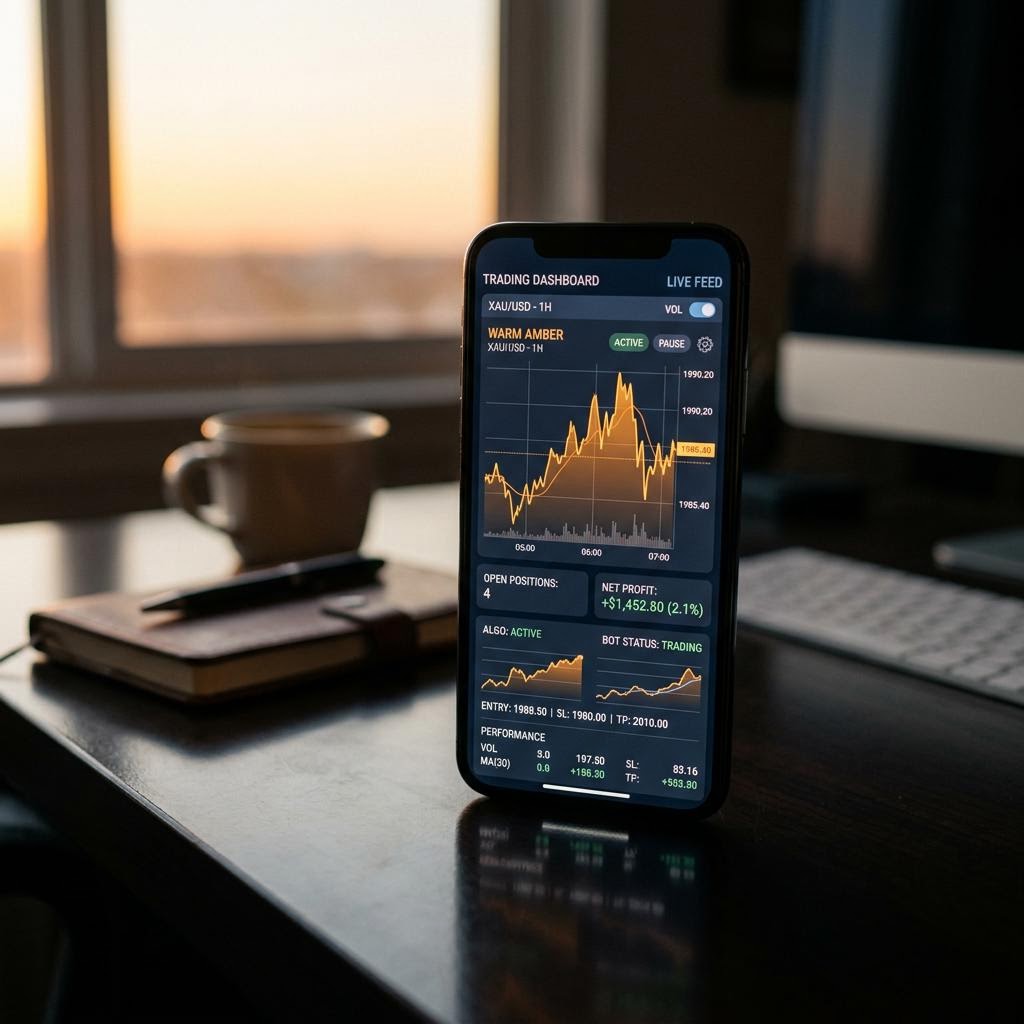 Neuprägenz KI-Krypto-Trading-Plattform auf einem Smartphone